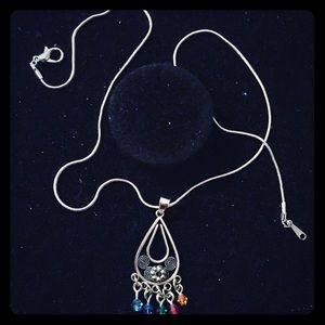 Hand made Silver (hypo-allergenic) chain. Rainbow